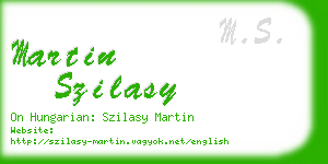 martin szilasy business card